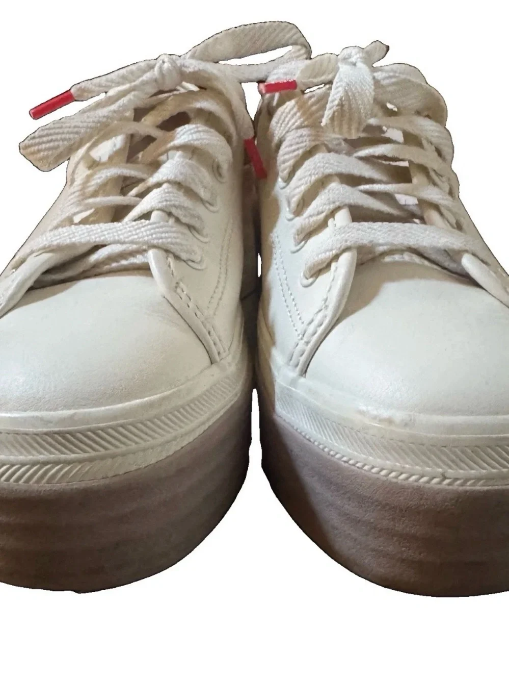 Keds Women's Triple Up Leather Platform Sneaker Off White/Taupe Size 7